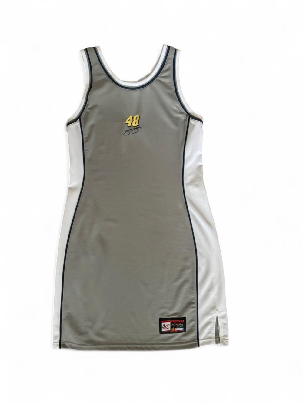 RARE NASCAR Jimmie Johnson grey and white athletic style jersey dress